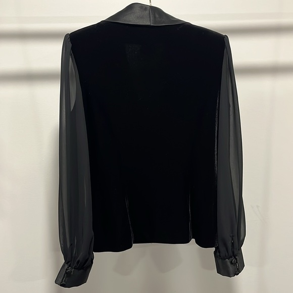 ALEX evenings, black velvet blouse, size S, great condition. - Picture 6 of 15